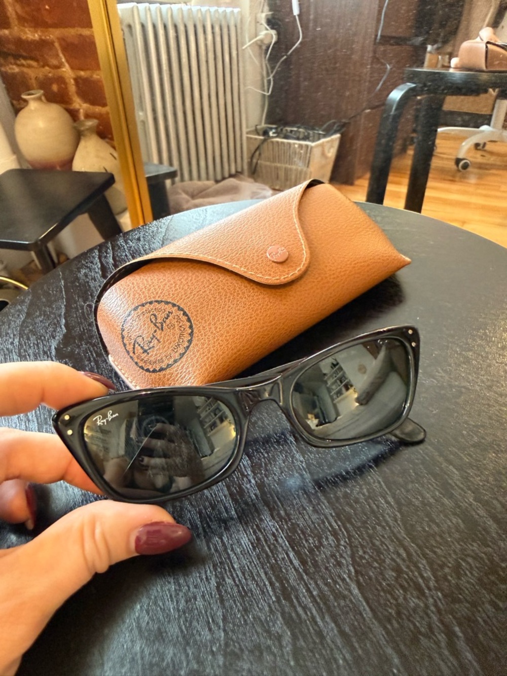 NWOT Ray-Ban Lady Burbank Glasses - Black with Green Lenses - Picture 8 of 14
